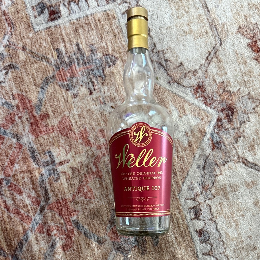 Weller Red Glass Art Bottle